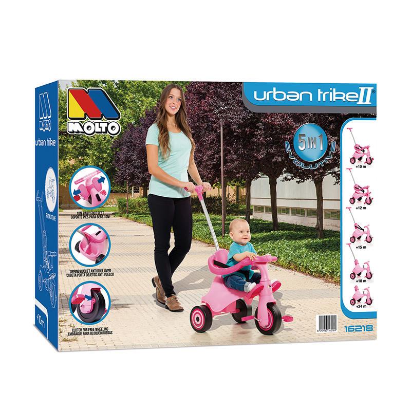 Triciclo infantil Molto Urban Trike II City Girl – 5 en 1 –