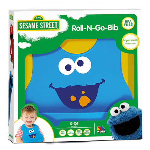 “Sesame Street” Roll-N-Go Silicone Bib Cookie Monster Molto