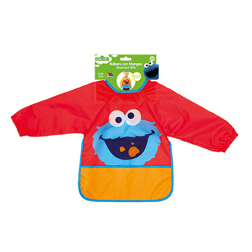“Sesame Street” Long Sleeve Bib Cookie Monster Molto