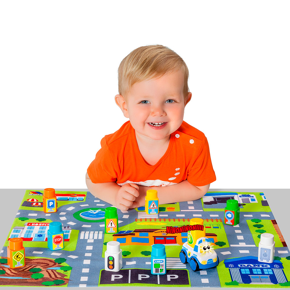 Molto Blocks Set + 1 coche + Tapiz