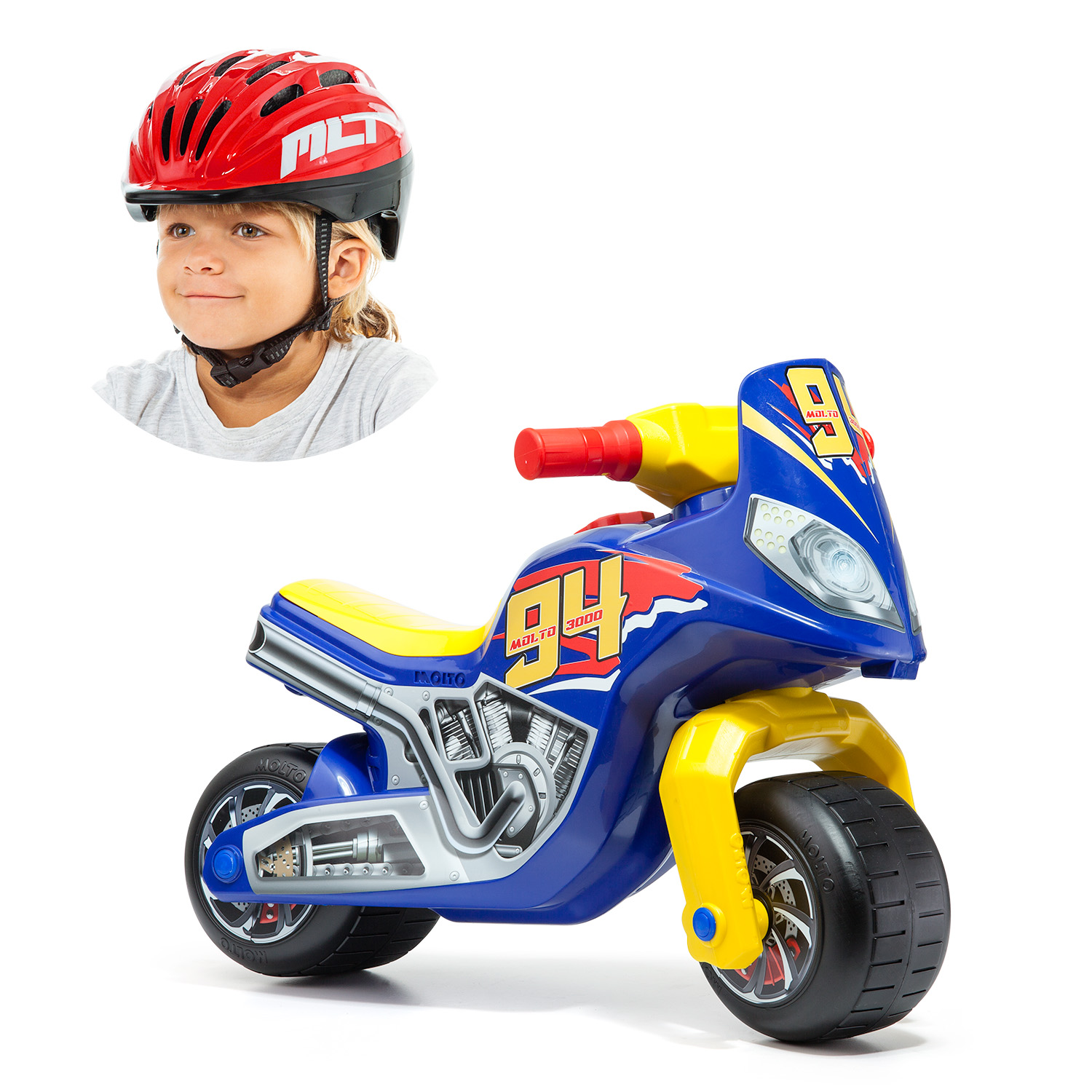 Moto correpasillos Molto Cross Race + Casco Rojo