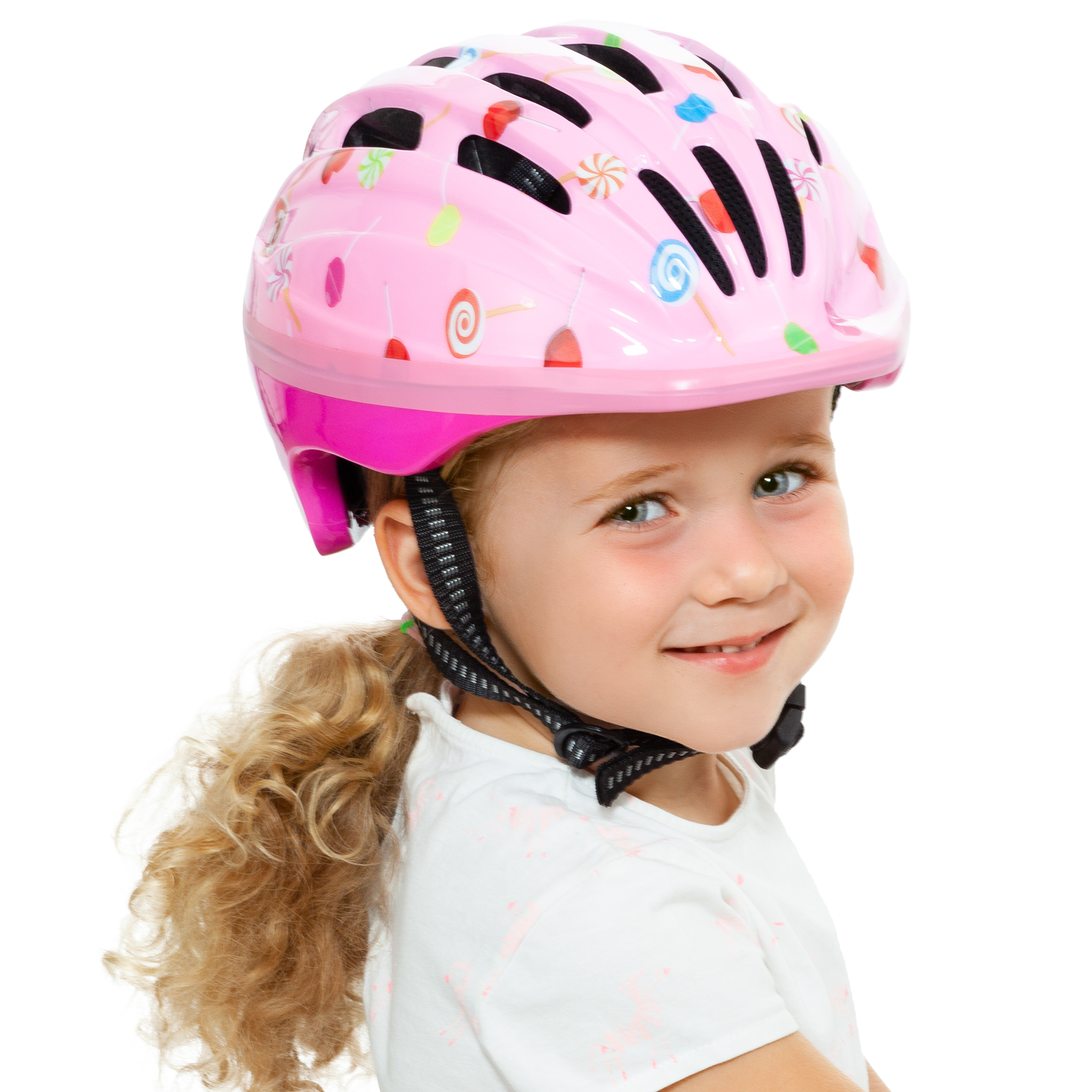 Set de Casco y Protecciones Rosa Molto