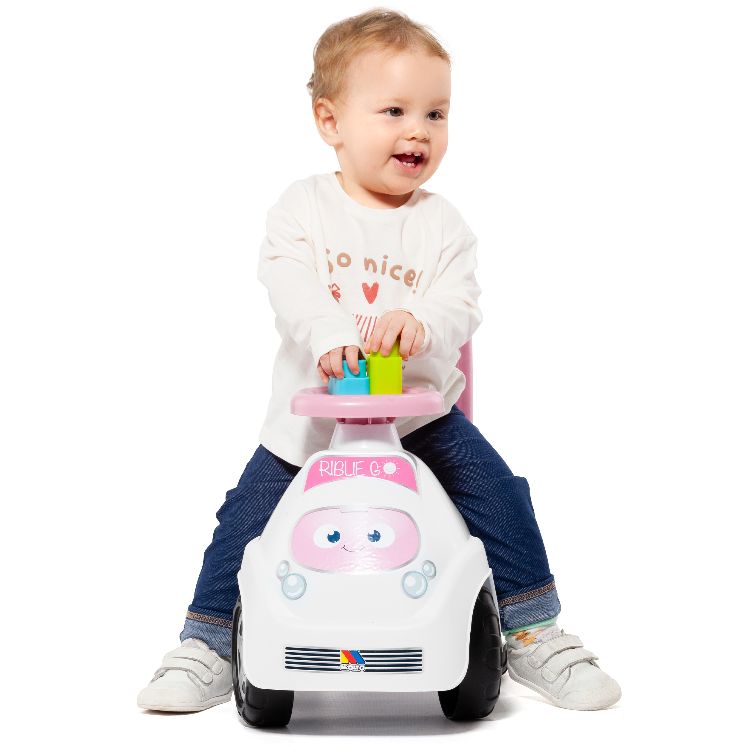 Correpasillos RIBLIE GO Rosa con 10 bloques Moltó