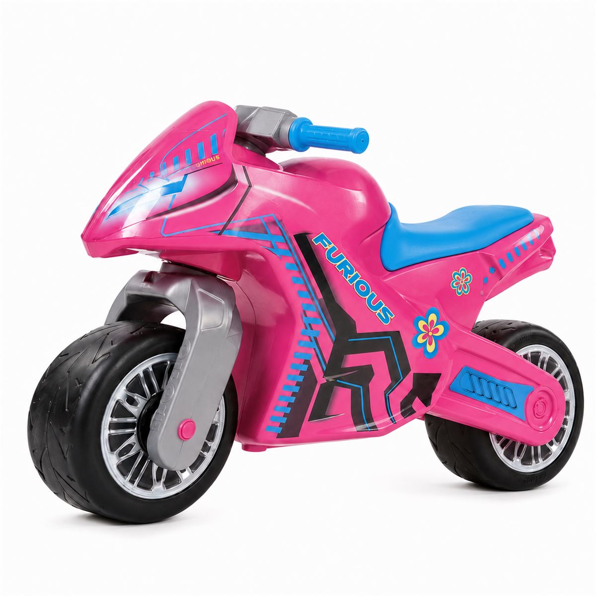 Moltó Cross Pink Furious Ride-On Motorcycle. Lightweight and stable. Suitable from 18 months.