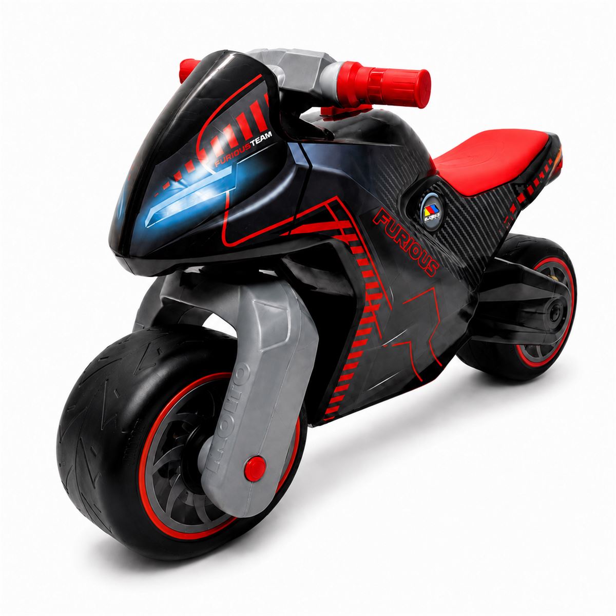 Moltó Cross Black Furious Ride-On Motorcycle. Lightweight and stable. Suitable from 18 months.