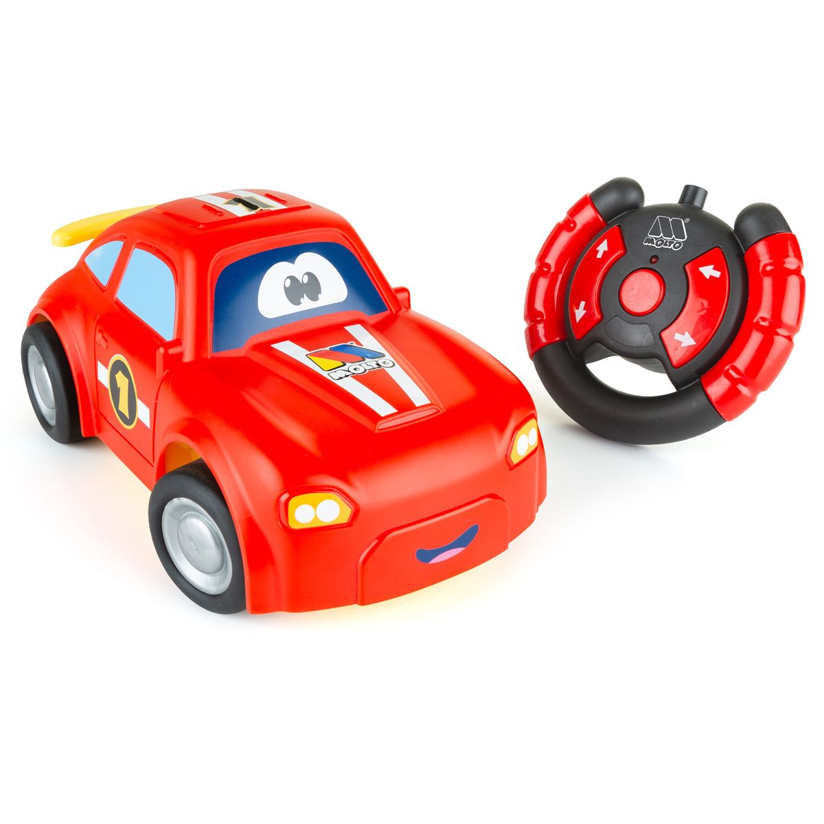 Coche Radiocontrol 1:14 Moltó Veloce RC. Mando tipo volante. A partir de 2 años.