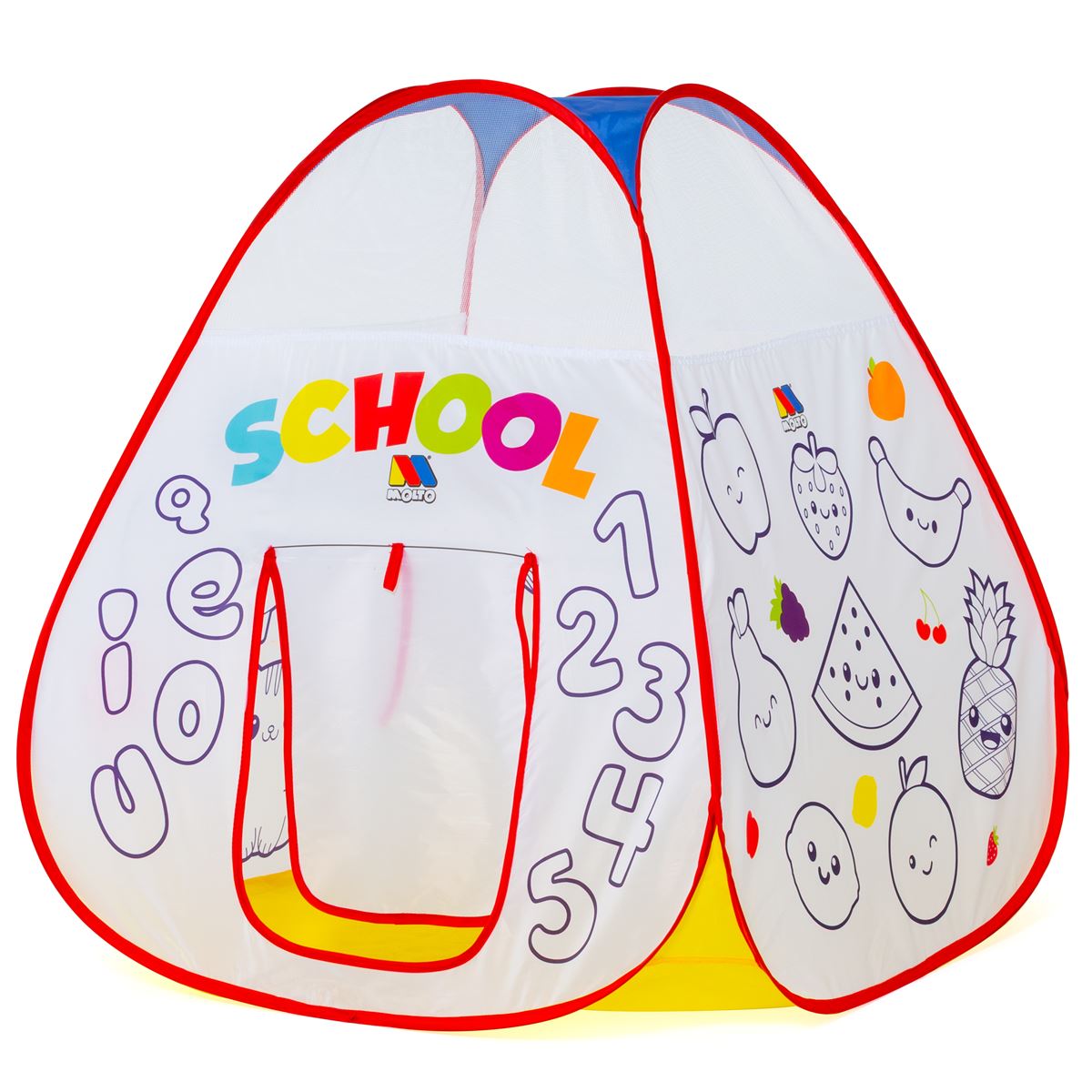 Tienda Pop-Up para Pintar y Aprender Moltó Learn & Paint Tent. Rotuladores lavables incluidos. A partir de 3 años.